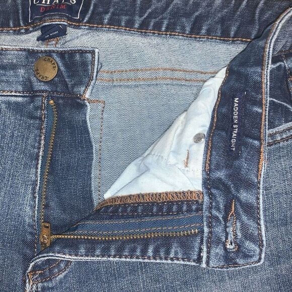 Chaps Denim Womens Size 6 Straight Leg Jeans Blue‎ Low Rise Embroidered Stretch - Picture 2 of 7